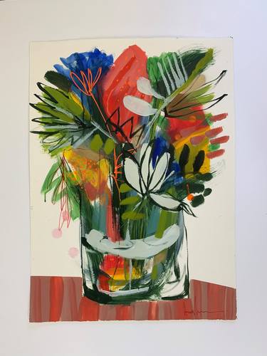 Original Abstract Botanic Painting by Angela Maritz