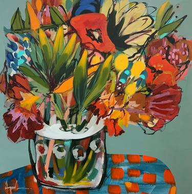 Original Abstract Botanic Painting by Angela Maritz