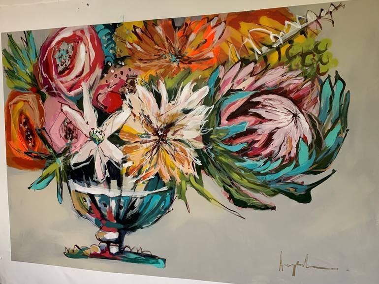 Original Floral Painting by Angela Maritz