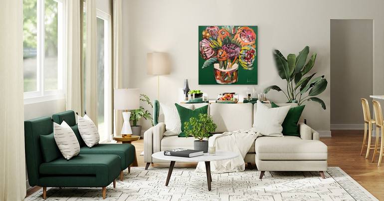 Original Abstract Botanic Painting by Angela Maritz