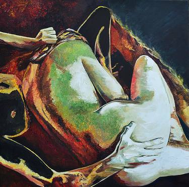 Original Abstract Erotic Painting by Maryna Timchenko