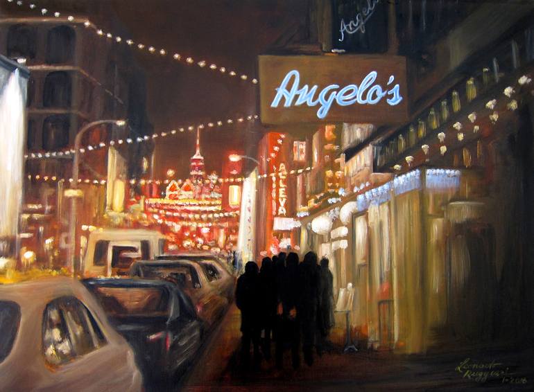 Mulberry Street NYC Painting by Leonardo Ruggieri | Saatchi Art