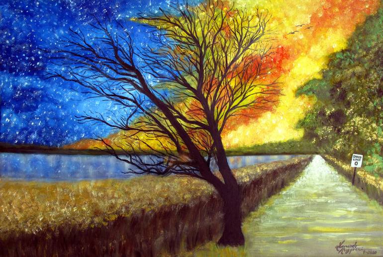 Tortured Tree Painting by Leonardo Ruggieri | Saatchi Art