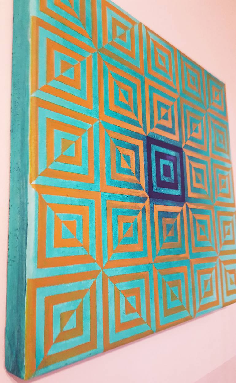 Original Abstract Geometric Painting by Uili Lousi