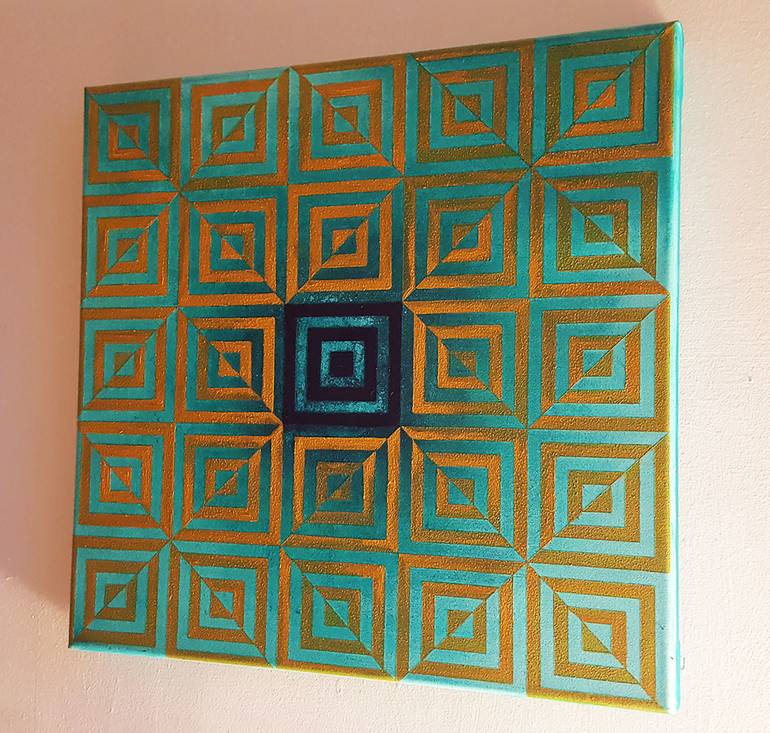 Original Abstract Geometric Painting by Uili Lousi