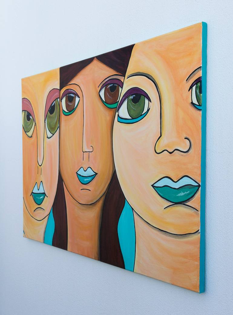 Original Abstract People Painting by Rana Khatib Thomas