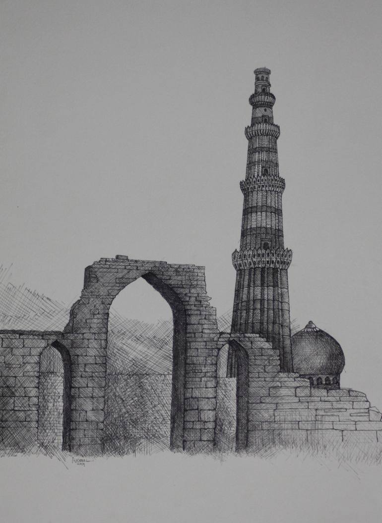 Top more than 196 qutub minar drawing best