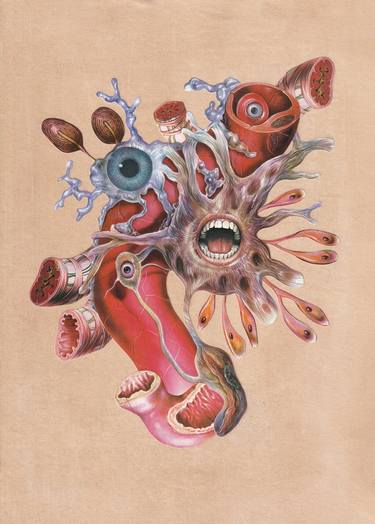 Original Surrealism Body Collage by Martine Mooijenkind