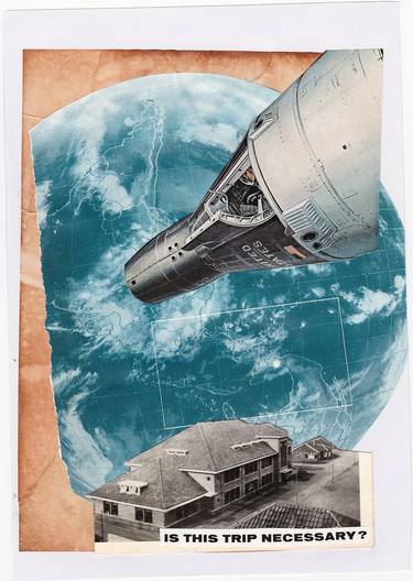 Original Outer Space Collage by Martine Mooijenkind