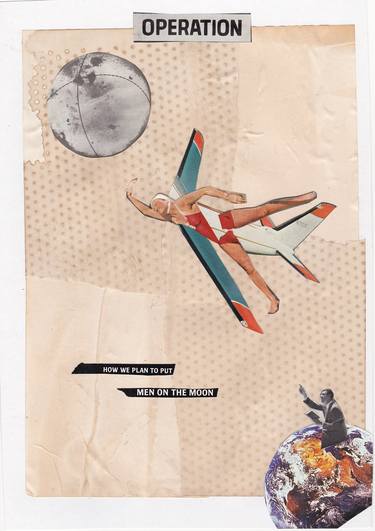 Original Dada Outer Space Collage by Martine Mooijenkind