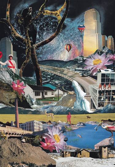 Original Surrealism Nature Collage by Martine Mooijenkind