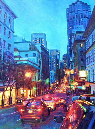 Original Expressionism Cities Paintings by Bonnie Lambert