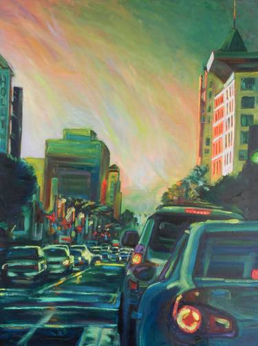 Original Expressionism Cities Paintings by Bonnie Lambert