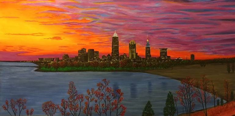 Cleveland Skyline Painting