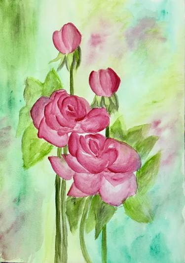 Original Floral Paintings by Rahna Saj