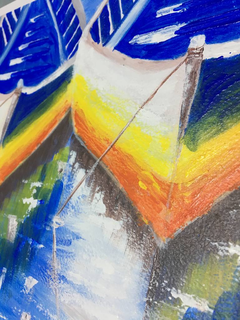 Original Art Deco Abstract Painting by Rahna Saj