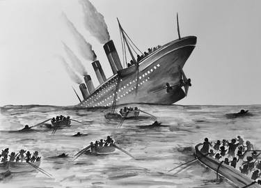 sinking ship art