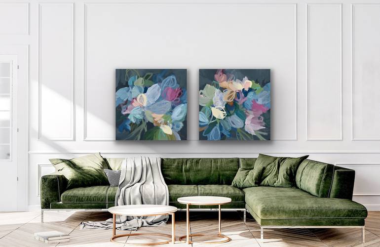 Original Abstract Floral Painting by Cat Tesla