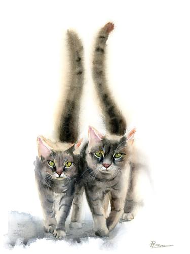 Original Cats Paintings by Olga Tchefranov