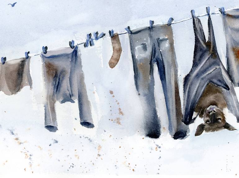 Original Illustration Humor Painting by Olga Tchefranov