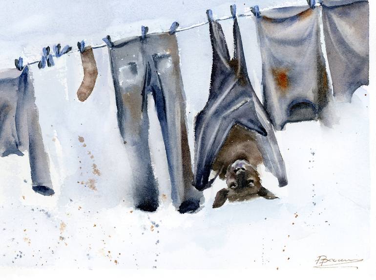 Original Illustration Humor Painting by Olga Tchefranov