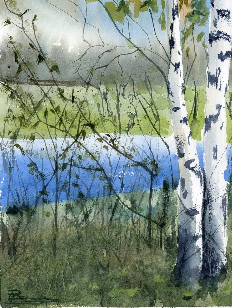 Original Impressionism Landscape Painting by Olga Tchefranov