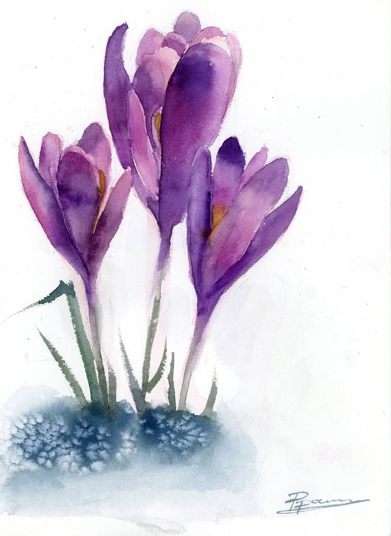 Original Fine Art Botanic Painting by Olga Tchefranov