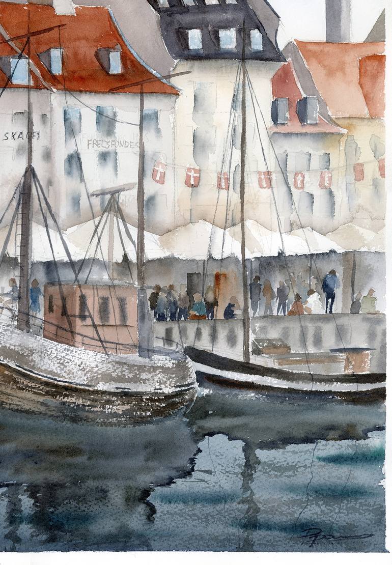 Original Fine Art Cities Painting by Olga Tchefranov