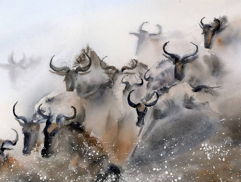 Original Impressionism Animal Painting by Olga Tchefranov
