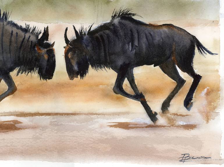 Original Impressionism Animal Painting by Olga Tchefranov