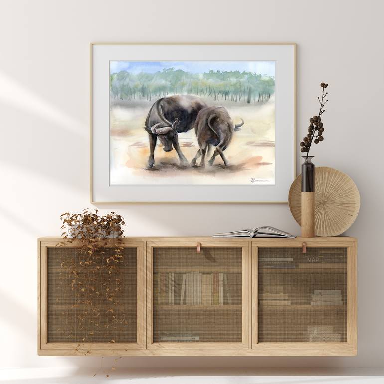 Original Impressionism Animal Painting by Olga Tchefranov