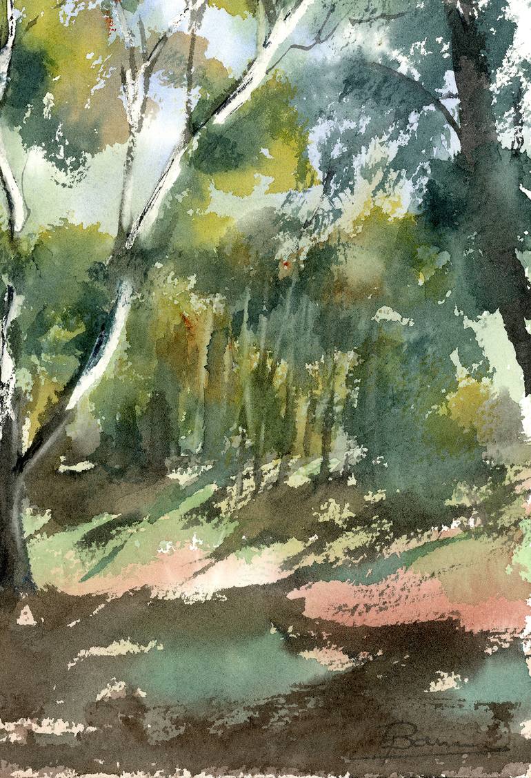 Original Impressionism Landscape Painting by Olga Tchefranov