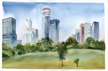 Original Fine Art Cities Painting by Olga Tchefranov