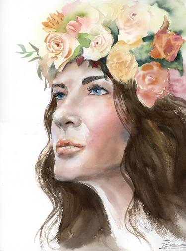 Original Impressionism Women Painting by Olga Tchefranov