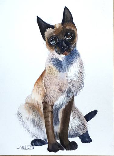 Original Illustration Cats Paintings by Olga Tchefranov