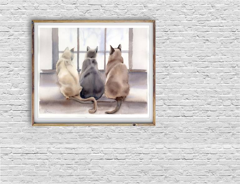 Three Cats on a Persian Rug Art Print