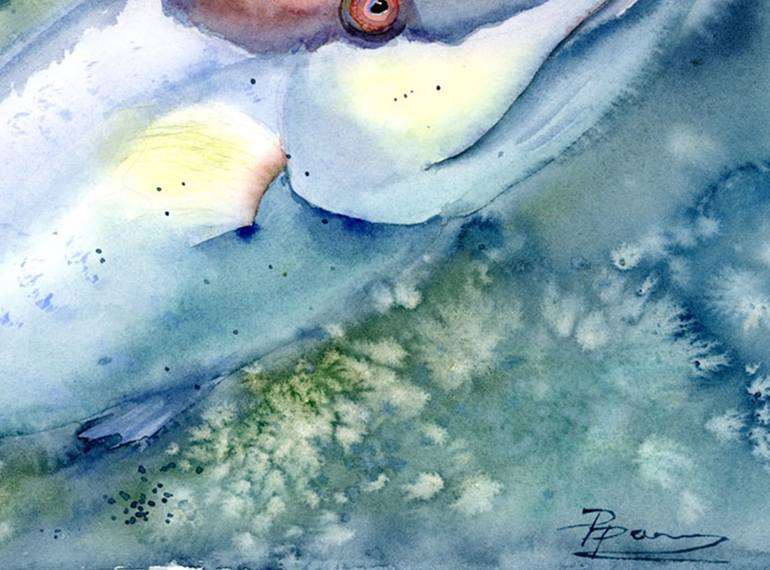 Original Impressionism Fish Painting by Olga Tchefranov