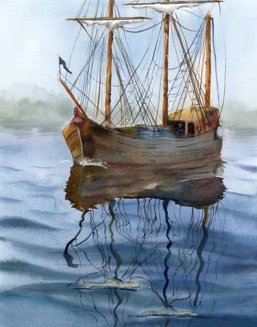 Print of Yacht Paintings by Olga Tchefranov