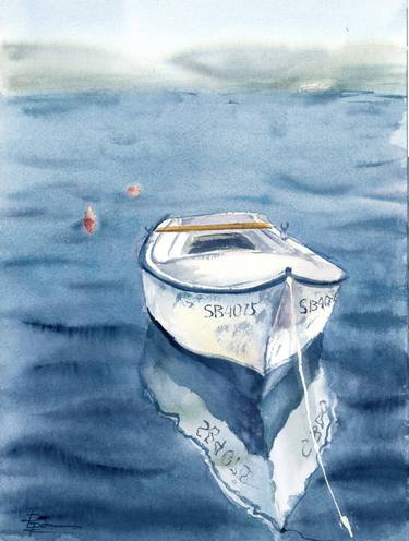 Original Abstract Boat Paintings by Olga Tchefranov