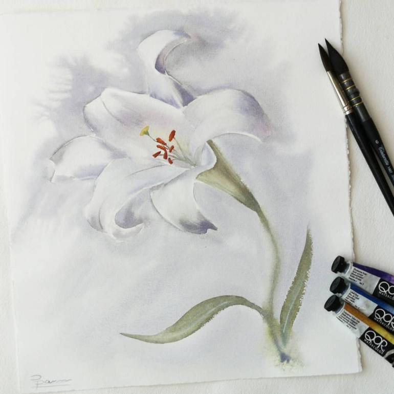 Original Floral Painting by Olga Tchefranov