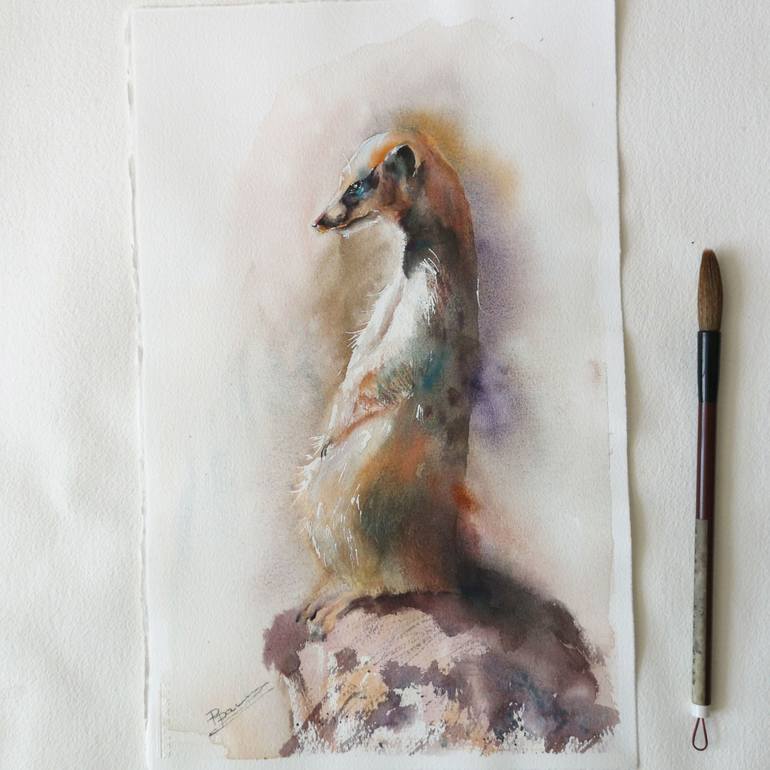 Original Fine Art Animal Painting by Olga Tchefranov