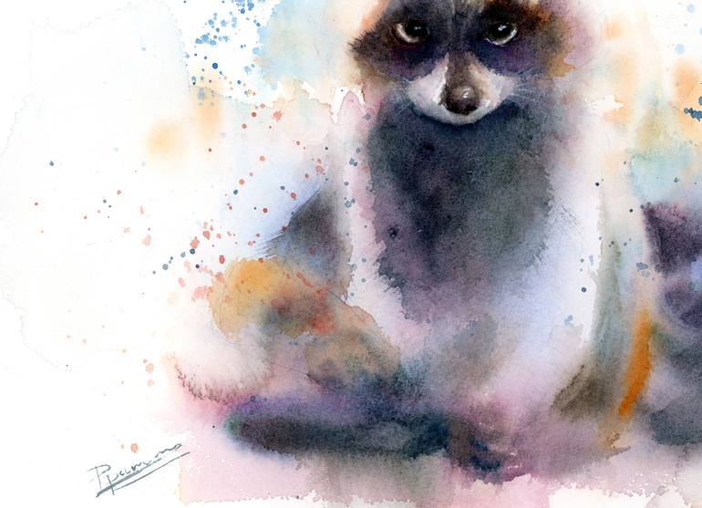 Original Abstract Expressionism Animal Painting by Olga Tchefranov