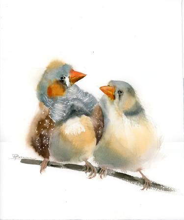 Two zebra finches thumb