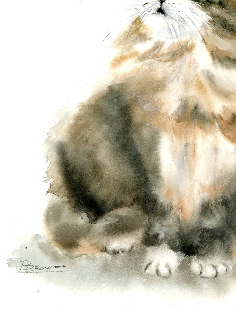 Original Cats Painting by Olga Tchefranov