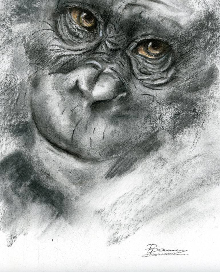 Original Abstract Animal Drawing by Olga Tchefranov