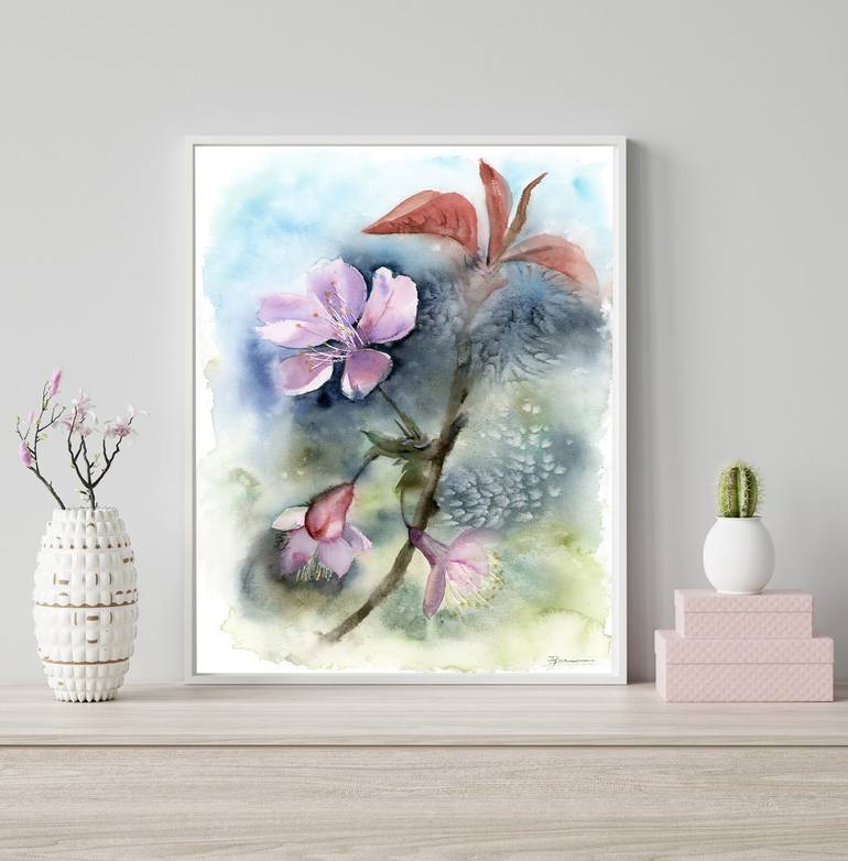 Original Abstract Expressionism Floral Painting by Olga Tchefranov