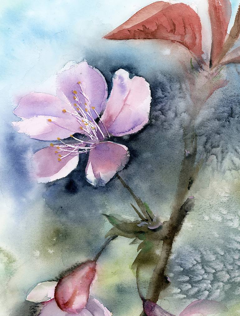 Original Abstract Expressionism Floral Painting by Olga Tchefranov