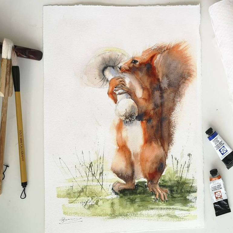 Original Conceptual Animal Painting by Olga Tchefranov