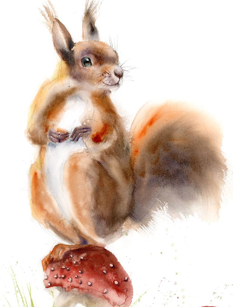 Original Illustration Animal Painting by Olga Tchefranov