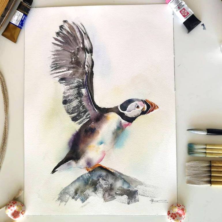 Original Abstract Animal Painting by Olga Tchefranov